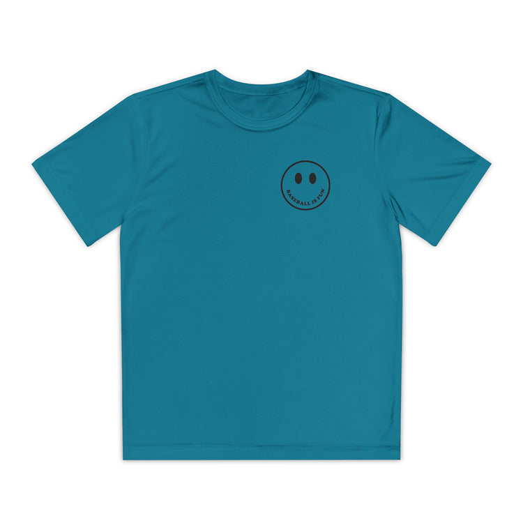 Kids Baseball Is Fun Dry Fit Tee - Rake Baseball Company - RAKE BASEBALL | BASEBALL T-SHIRT | BASEBALL CLOTHING | GOOD VIBES ONLY