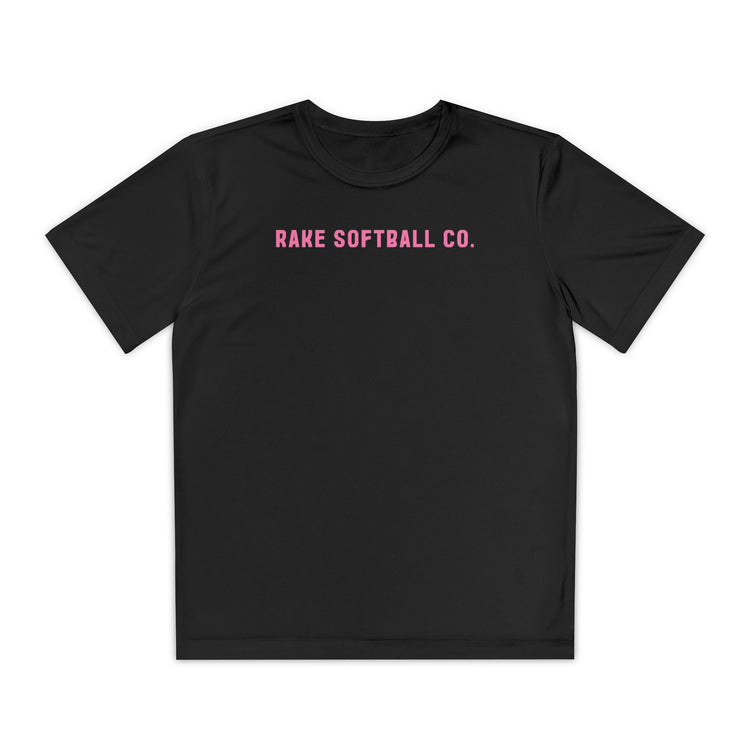 Kids Rake Softball Company Dry Fit Tee - Rake Baseball Company - RAKE BASEBALL | BASEBALL T-SHIRT | BASEBALL CLOTHING | GOOD VIBES ONLY