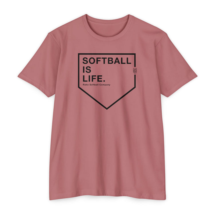 Softball Is Life Tee - Rake Baseball Company - RAKE BASEBALL | BASEBALL T-SHIRT | BASEBALL CLOTHING | GOOD VIBES ONLY