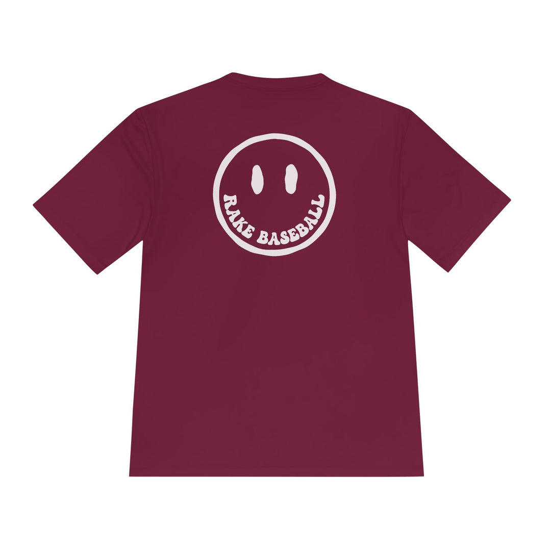 Rake Smile Dry Fit Tee - Rake Baseball Company - RAKE BASEBALL | BASEBALL T-SHIRT | BASEBALL CLOTHING | GOOD VIBES ONLY