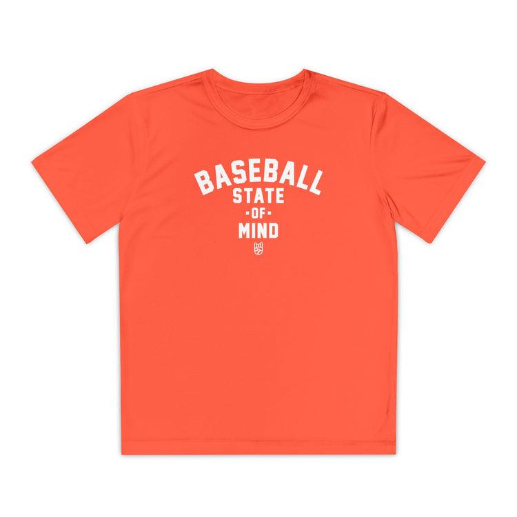 Kids Baseball State Of Mind Dry Fit Tee - Rake Baseball Company - RAKE BASEBALL | BASEBALL T-SHIRT | BASEBALL CLOTHING | GOOD VIBES ONLY