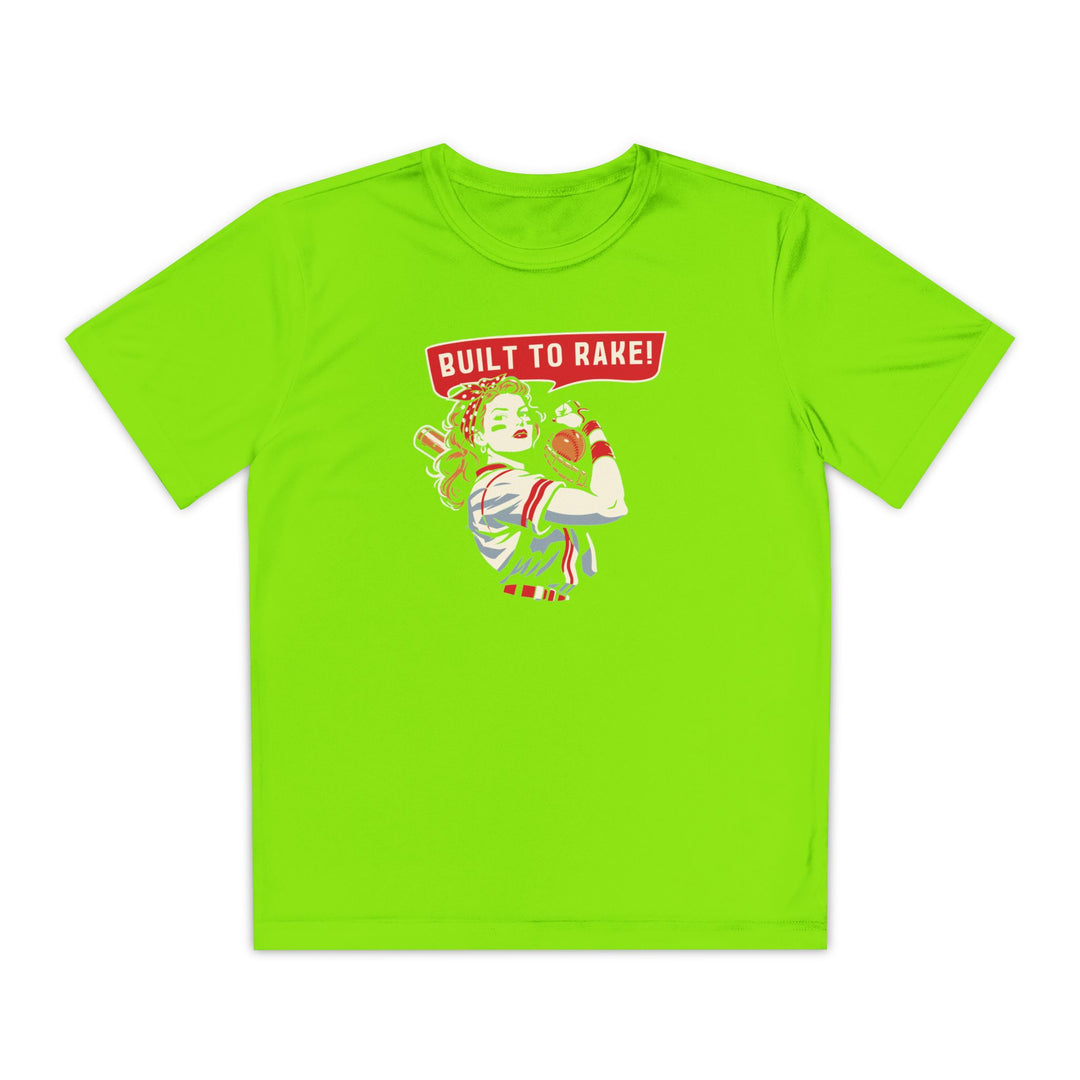 Kids Built To Rake Softball Dry Fit Tee - Rake Baseball Company - RAKE BASEBALL | BASEBALL T-SHIRT | BASEBALL CLOTHING | GOOD VIBES ONLY