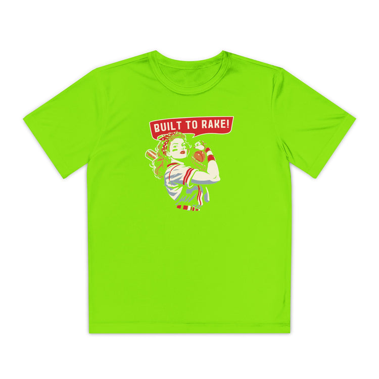 Kids Built To Rake Softball Dry Fit Tee - Rake Baseball Company - RAKE BASEBALL | BASEBALL T-SHIRT | BASEBALL CLOTHING | GOOD VIBES ONLY