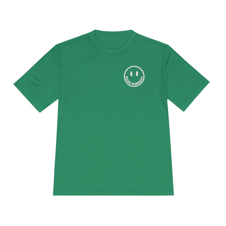 Rake Smile Dry Fit Tee - Rake Baseball Company - RAKE BASEBALL | BASEBALL T-SHIRT | BASEBALL CLOTHING | GOOD VIBES ONLY