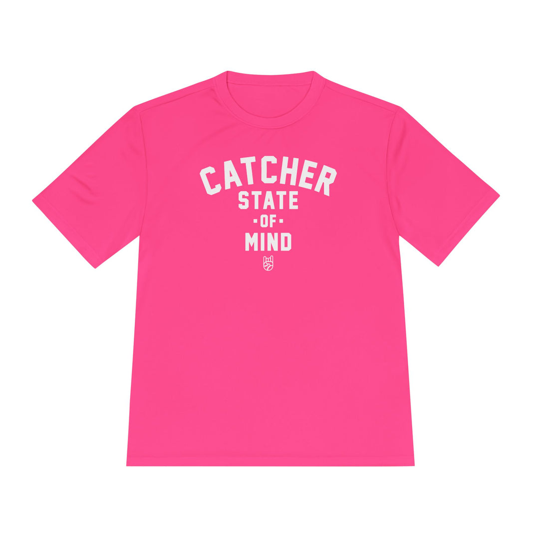 Catcher State Of Mind Dry Fit Tee - Rake Baseball Company - RAKE BASEBALL | BASEBALL T-SHIRT | BASEBALL CLOTHING | GOOD VIBES ONLY