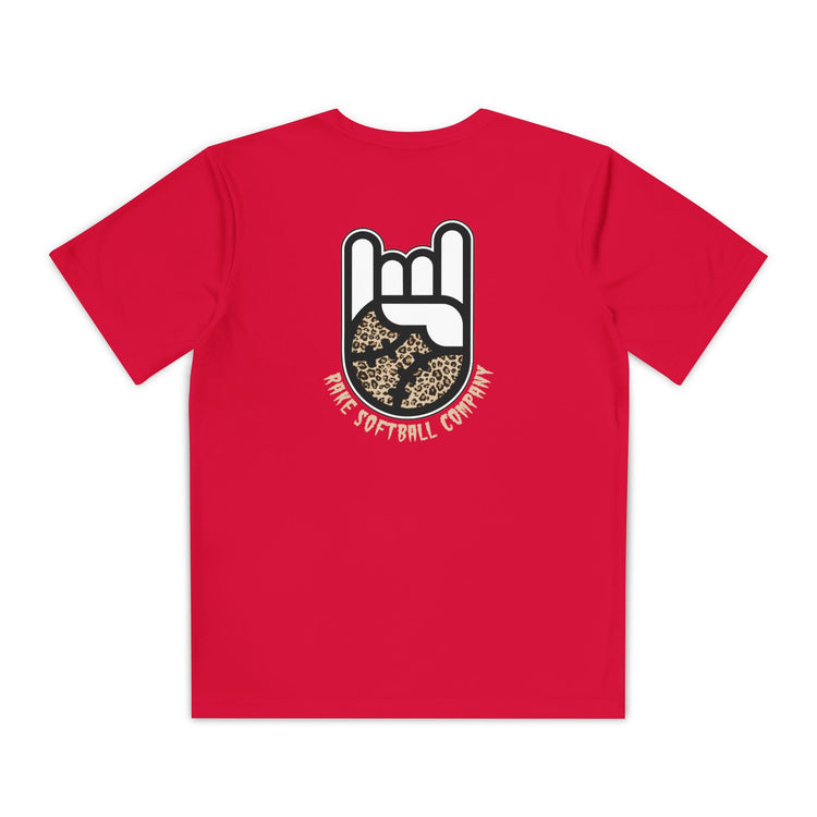 Kids Rake Cheetah Softball Company Dry Fit Tee - Rake Baseball Company - RAKE BASEBALL | BASEBALL T-SHIRT | BASEBALL CLOTHING | GOOD VIBES ONLY