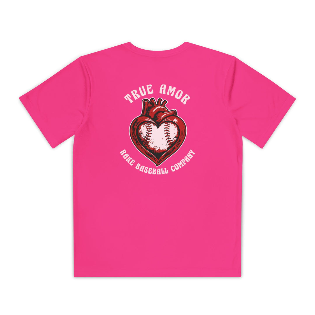 Kids True Amor Baseball Dry Fit Tee - Rake Baseball Company - RAKE BASEBALL | BASEBALL T-SHIRT | BASEBALL CLOTHING | GOOD VIBES ONLY