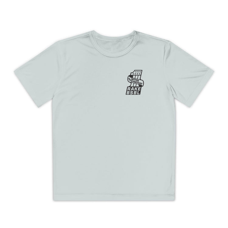 Kids One Percent Better Dry Fit Tee - Rake Baseball Company - RAKE BASEBALL | BASEBALL T-SHIRT | BASEBALL CLOTHING | GOOD VIBES ONLY