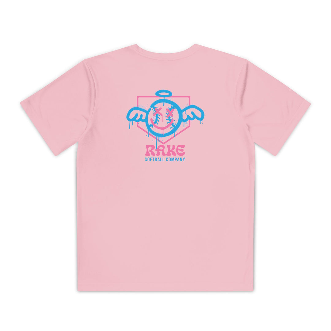 Kids She Angel Drip Softball Dry Fit Tee - Rake Baseball Company - RAKE BASEBALL | BASEBALL T-SHIRT | BASEBALL CLOTHING | GOOD VIBES ONLY