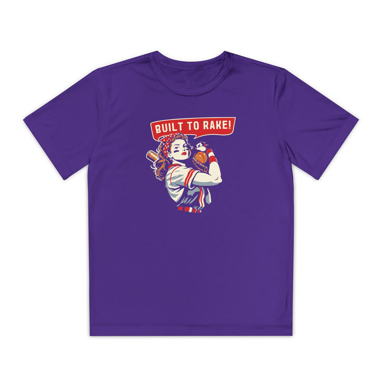 Kids Built To Rake Softball Dry Fit Tee - Rake Baseball Company - RAKE BASEBALL | BASEBALL T-SHIRT | BASEBALL CLOTHING | GOOD VIBES ONLY