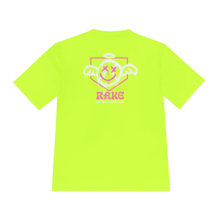 She Angel Drip Softball Dry Fit Tee - Rake Baseball Company - RAKE BASEBALL | BASEBALL T-SHIRT | BASEBALL CLOTHING | GOOD VIBES ONLY