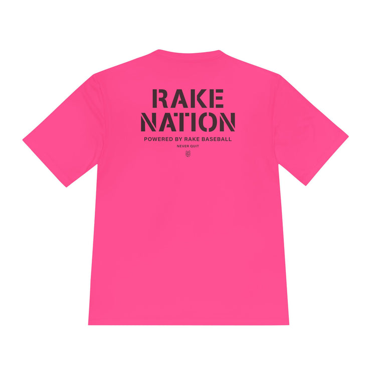 Rake Nation Dry Fit Tee - Rake Baseball Company - RAKE BASEBALL | BASEBALL T-SHIRT | BASEBALL CLOTHING | GOOD VIBES ONLY