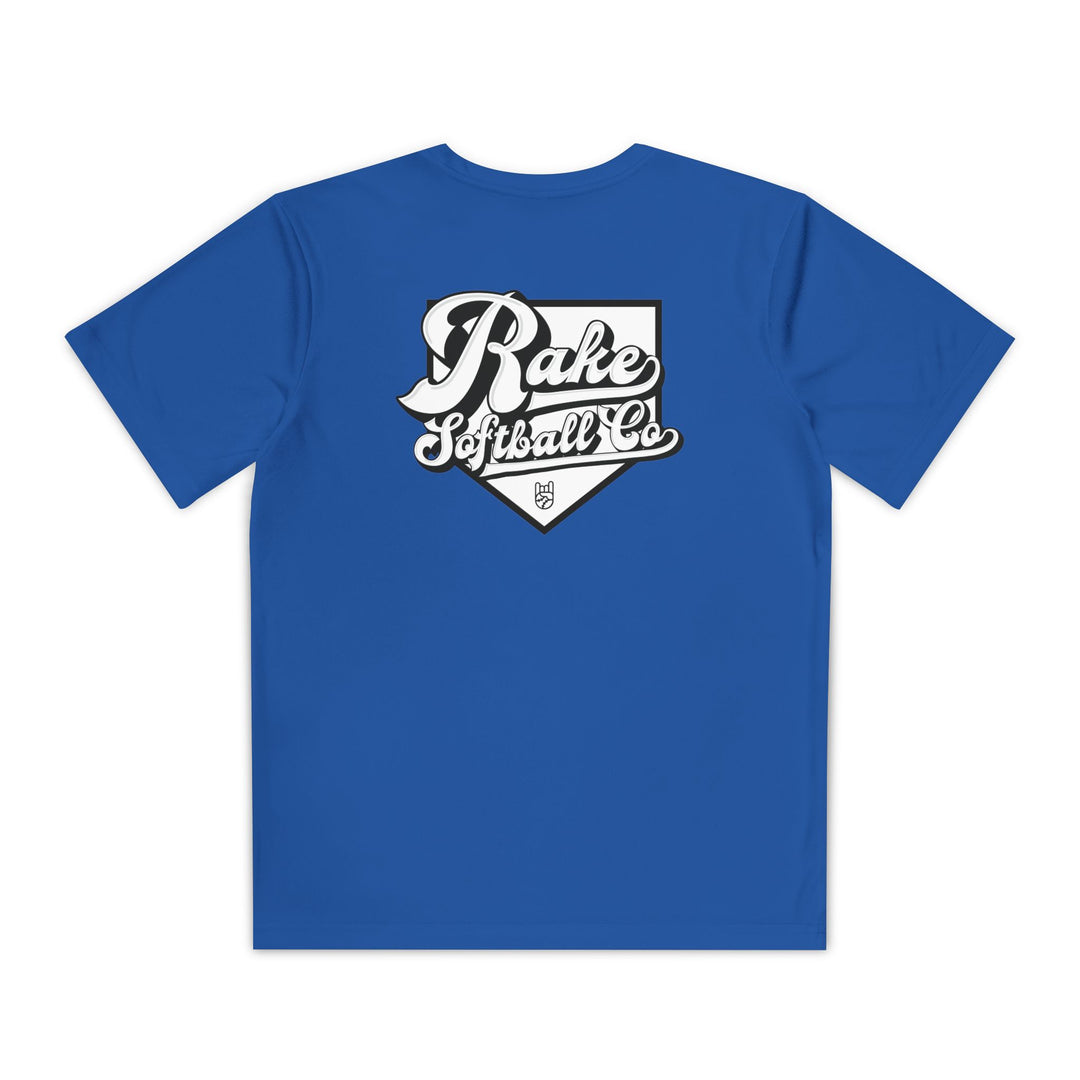 Kids Rake Softball Co. Dry Fit Tee - Rake Baseball Company - RAKE BASEBALL | BASEBALL T-SHIRT | BASEBALL CLOTHING | GOOD VIBES ONLY