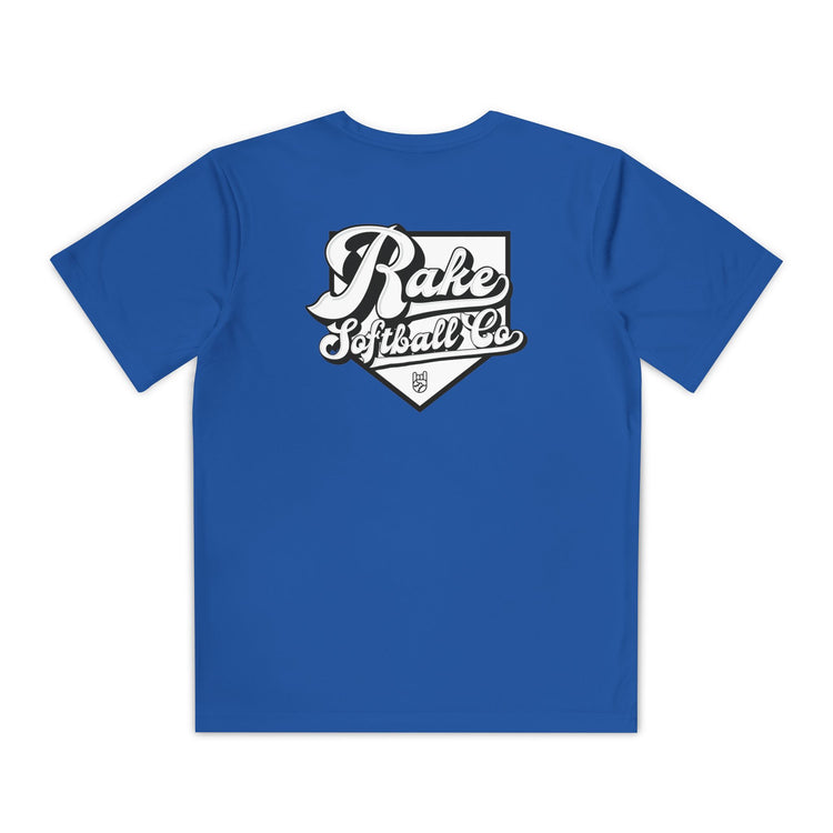 Kids Rake Softball Co. Dry Fit Tee - Rake Baseball Company - RAKE BASEBALL | BASEBALL T-SHIRT | BASEBALL CLOTHING | GOOD VIBES ONLY