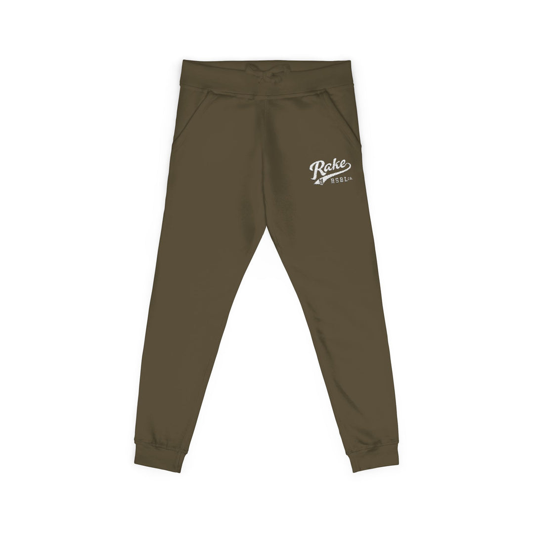 Embroidered 'Bakes Live' Olive Fleece Sweatpants — Cozy Joggers - Rake Baseball Company - RAKE BASEBALL | BASEBALL T-SHIRT | BASEBALL CLOTHING | GOOD VIBES ONLY