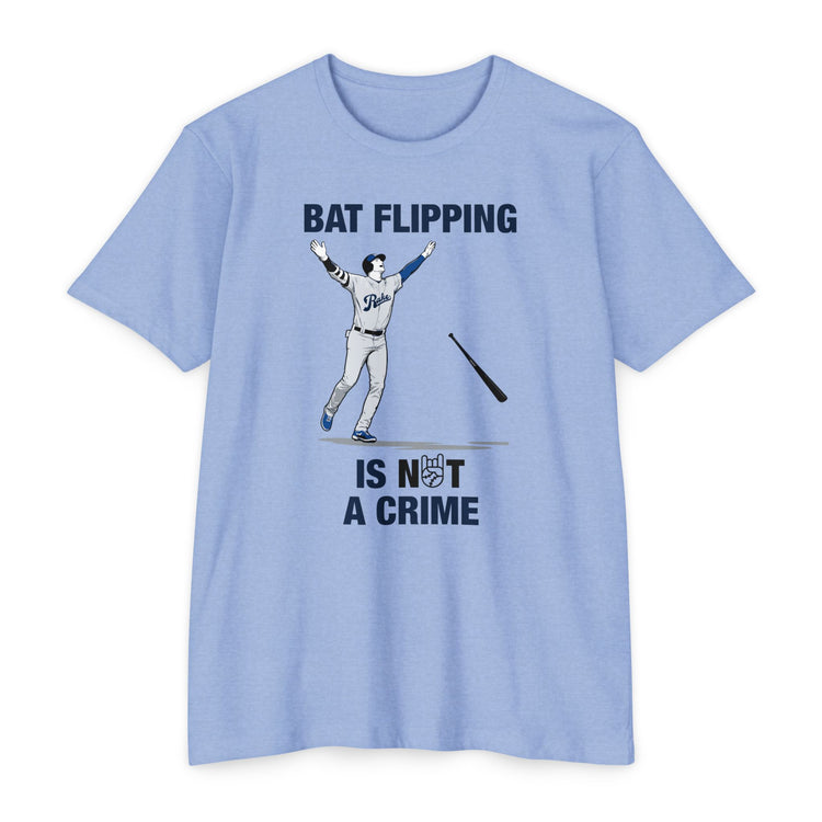Bat Flipping Is Not A Crime Tee - Rake Baseball Company - RAKE BASEBALL | BASEBALL T-SHIRT | BASEBALL CLOTHING | GOOD VIBES ONLY