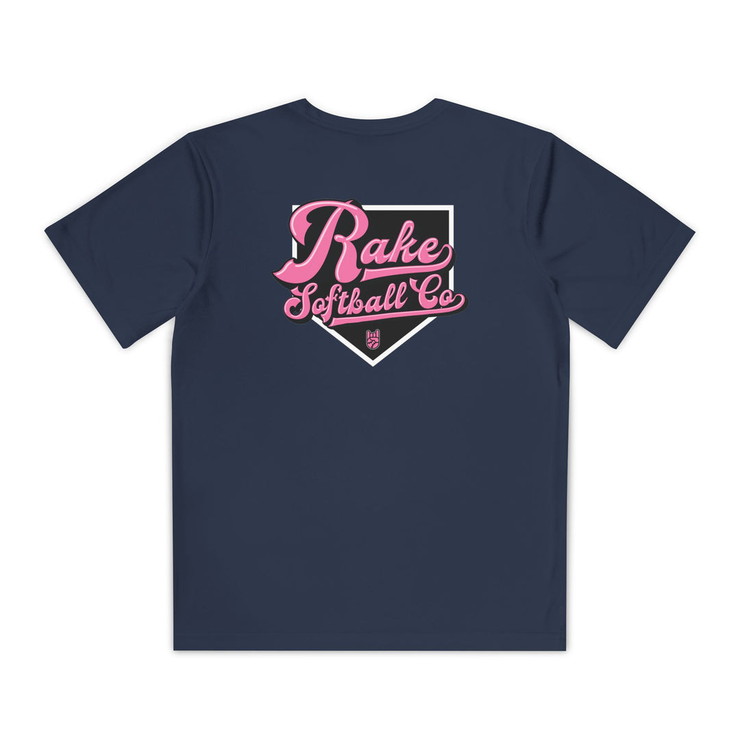 Kids Rake Softball Co. Dry Fit Tee - Rake Baseball Company - RAKE BASEBALL | BASEBALL T-SHIRT | BASEBALL CLOTHING | GOOD VIBES ONLY