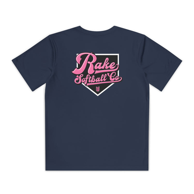 Kids Rake Softball Co. Dry Fit Tee - Rake Baseball Company - RAKE BASEBALL | BASEBALL T-SHIRT | BASEBALL CLOTHING | GOOD VIBES ONLY