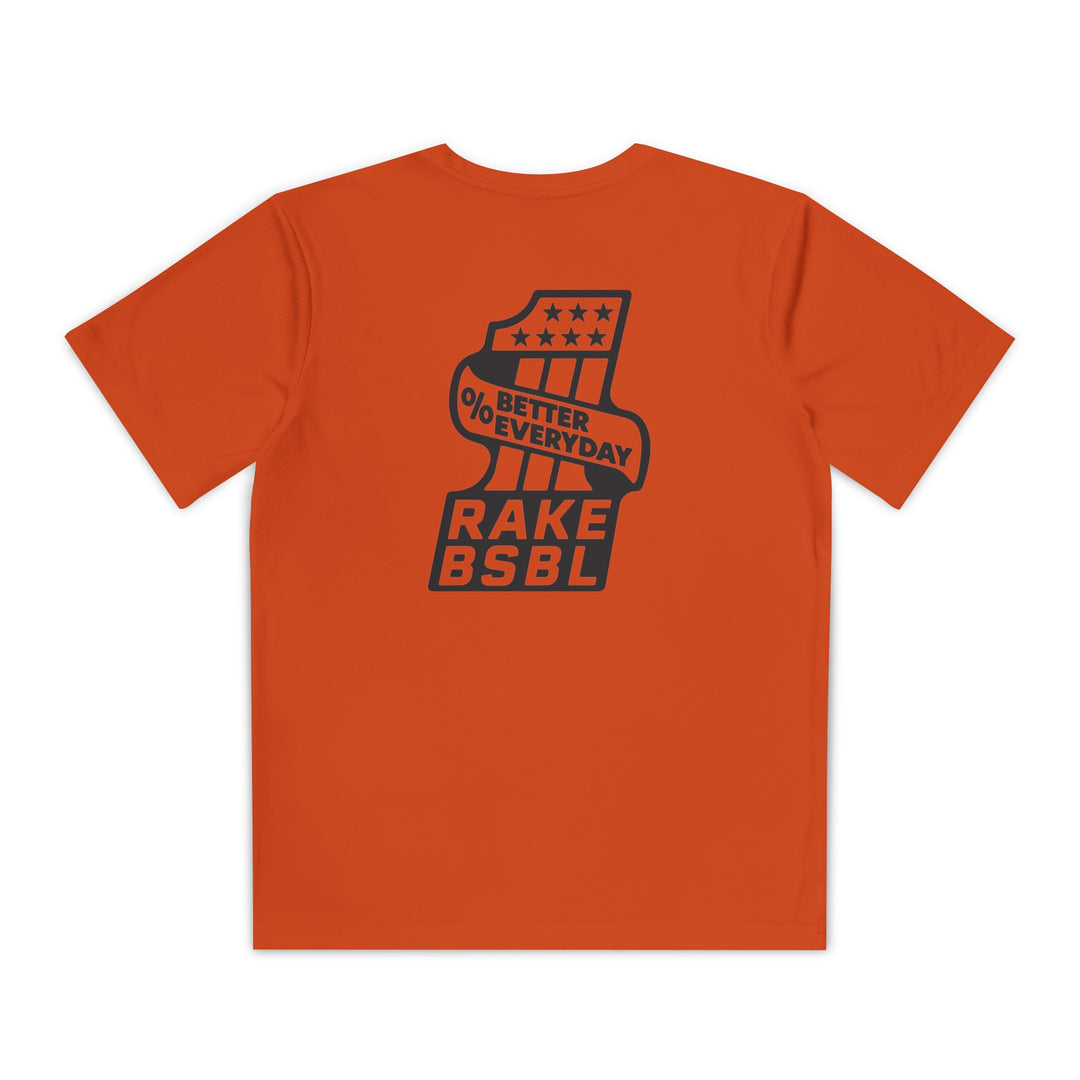 Kids One Percent Better Dry Fit Tee - Rake Baseball Company - RAKE BASEBALL | BASEBALL T-SHIRT | BASEBALL CLOTHING | GOOD VIBES ONLY