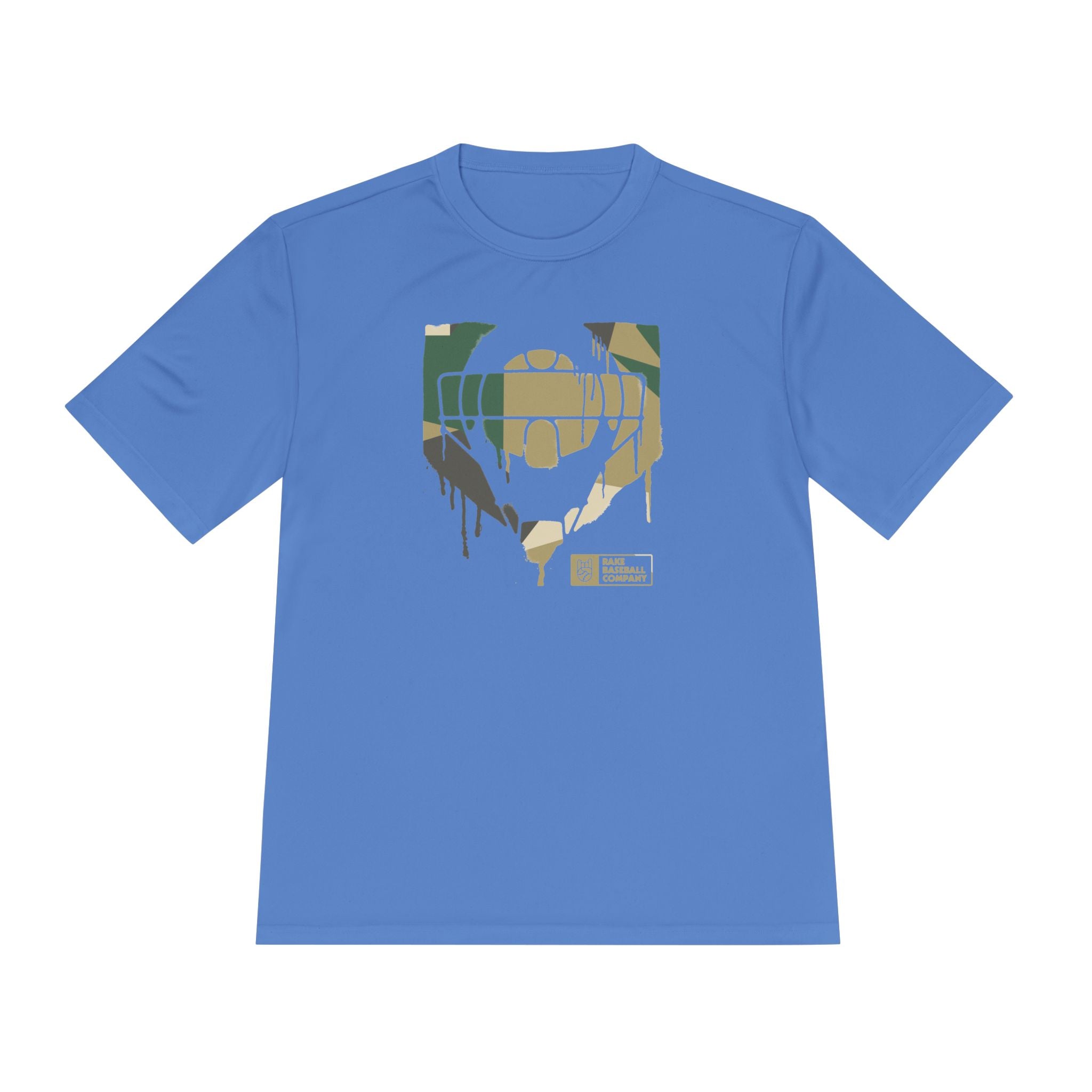 Catcher's Camo Drip Dry Fit Tee - Rake Baseball Company - RAKE BASEBALL | BASEBALL T-SHIRT | BASEBALL CLOTHING | GOOD VIBES ONLY