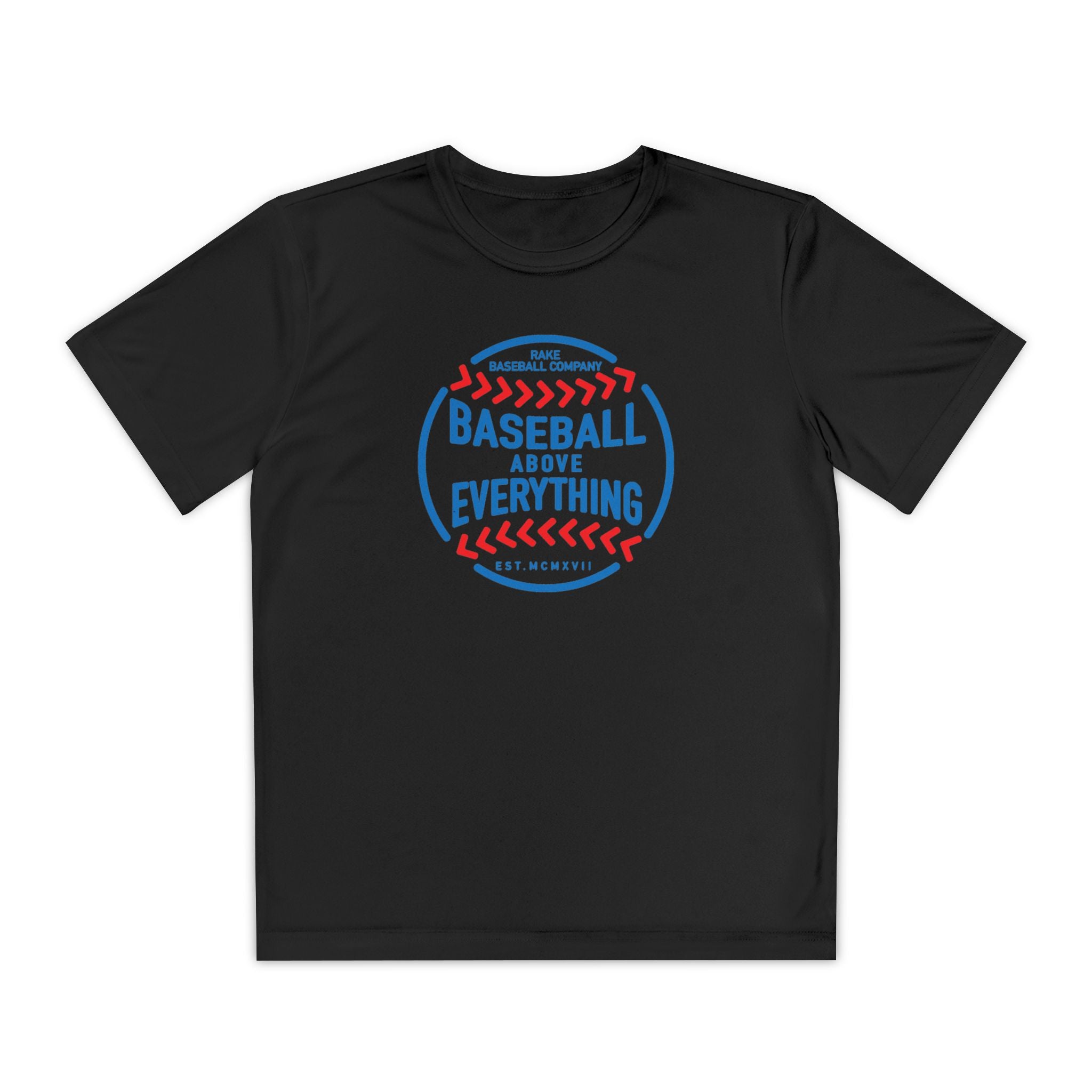 Kids Baseball Above Everything Dry Fit Tee - Rake Baseball Company - RAKE BASEBALL | BASEBALL T-SHIRT | BASEBALL CLOTHING | GOOD VIBES ONLY