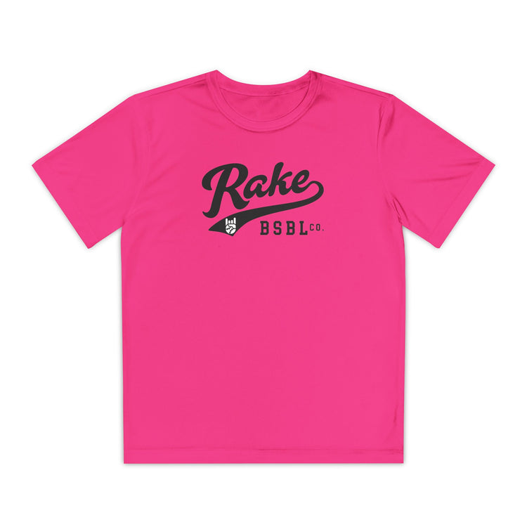 Kids Rake Script Dry Fit Tee - Rake Baseball Company - RAKE BASEBALL | BASEBALL T-SHIRT | BASEBALL CLOTHING | GOOD VIBES ONLY