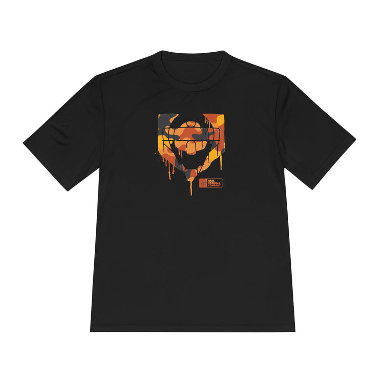 Catcher's Orange Camo Drip Dry Fit Tee - Rake Baseball Company - RAKE BASEBALL | BASEBALL T-SHIRT | BASEBALL CLOTHING | GOOD VIBES ONLY