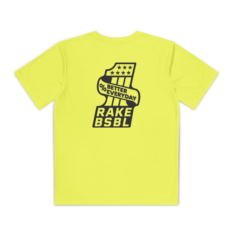 Kids One Percent Better Dry Fit Tee - Rake Baseball Company - RAKE BASEBALL | BASEBALL T-SHIRT | BASEBALL CLOTHING | GOOD VIBES ONLY