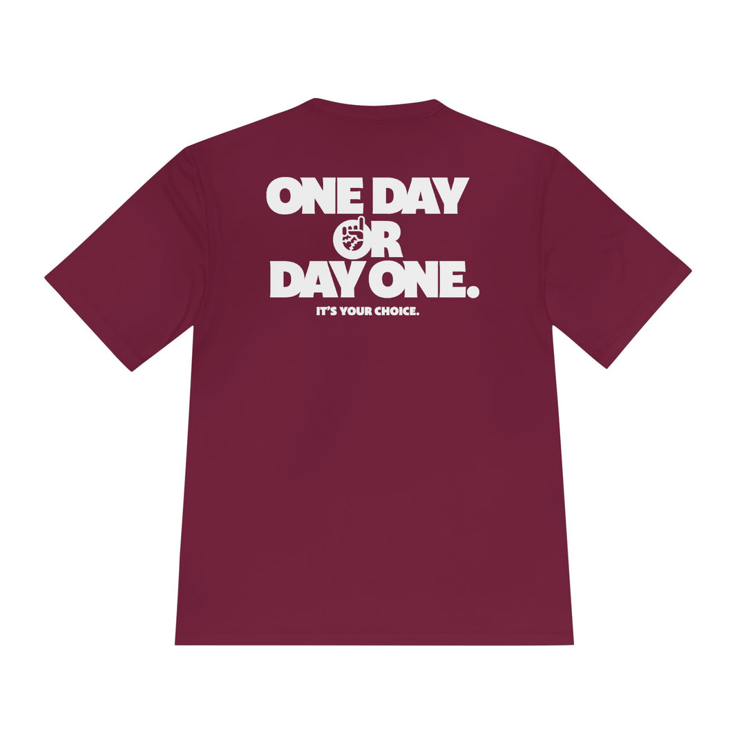 One Day or Day One Dry Fit Tee - Rake Baseball Company - RAKE BASEBALL | BASEBALL T-SHIRT | BASEBALL CLOTHING | GOOD VIBES ONLY