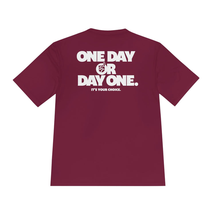 One Day or Day One Dry Fit Tee - Rake Baseball Company - RAKE BASEBALL | BASEBALL T-SHIRT | BASEBALL CLOTHING | GOOD VIBES ONLY