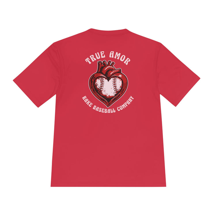 True Amor Baseball Dry Fit Tee - Rake Baseball Company - RAKE BASEBALL | BASEBALL T-SHIRT | BASEBALL CLOTHING | GOOD VIBES ONLY