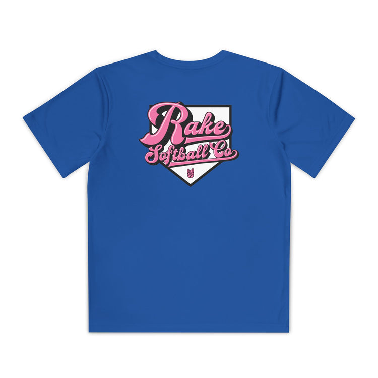 Kids Rake Softball Co. Dry Fit Tee - Rake Baseball Company - RAKE BASEBALL | BASEBALL T-SHIRT | BASEBALL CLOTHING | GOOD VIBES ONLY