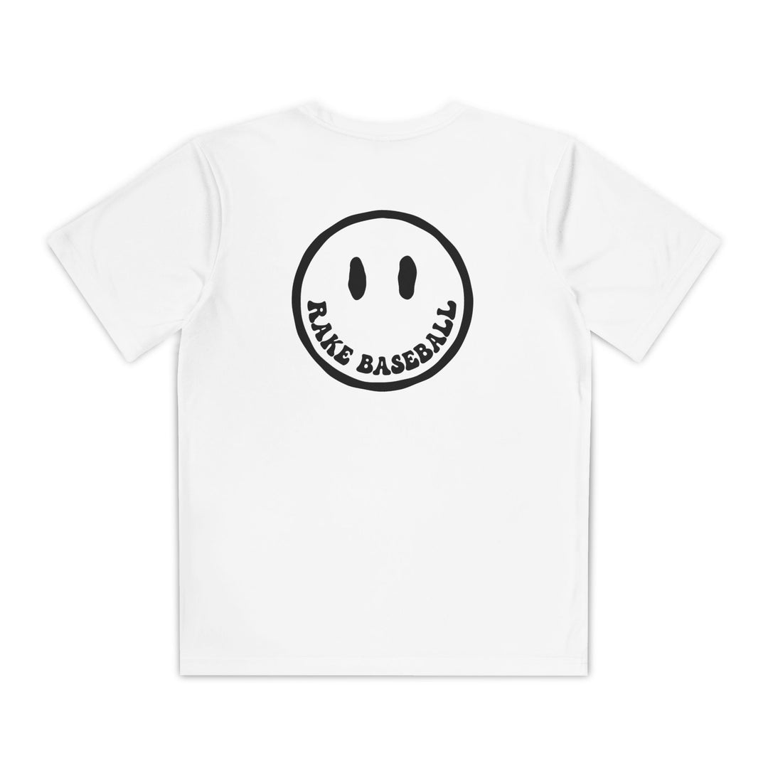 Kids Rake Smile Dry Fit Tee - Rake Baseball Company - RAKE BASEBALL | BASEBALL T-SHIRT | BASEBALL CLOTHING | GOOD VIBES ONLY