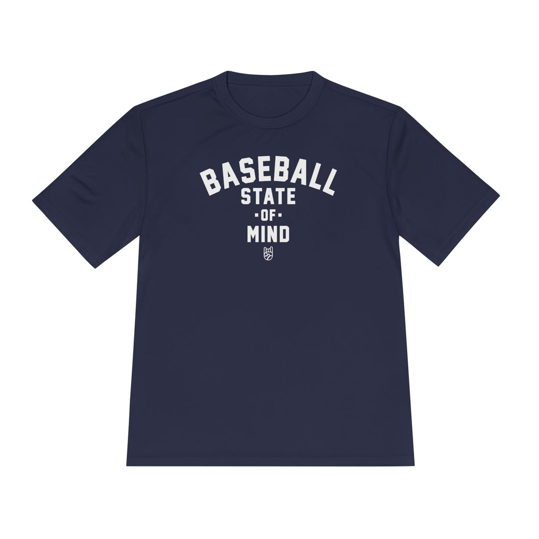 Baseball State Of Mind Dry Fit Tee - Rake Baseball Company - RAKE BASEBALL | BASEBALL T-SHIRT | BASEBALL CLOTHING | GOOD VIBES ONLY