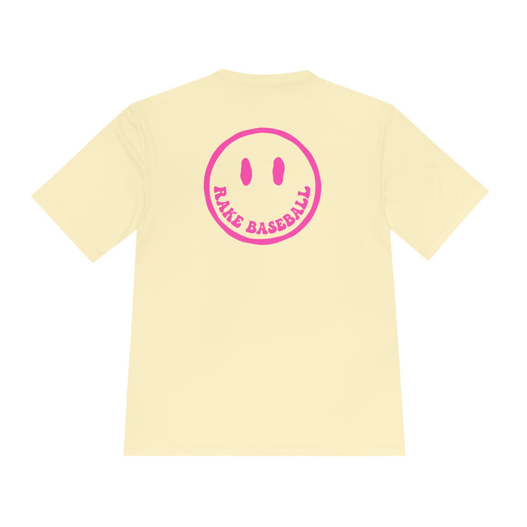 Rake Smile Dry Fit Tee - Rake Baseball Company - RAKE BASEBALL | BASEBALL T-SHIRT | BASEBALL CLOTHING | GOOD VIBES ONLY