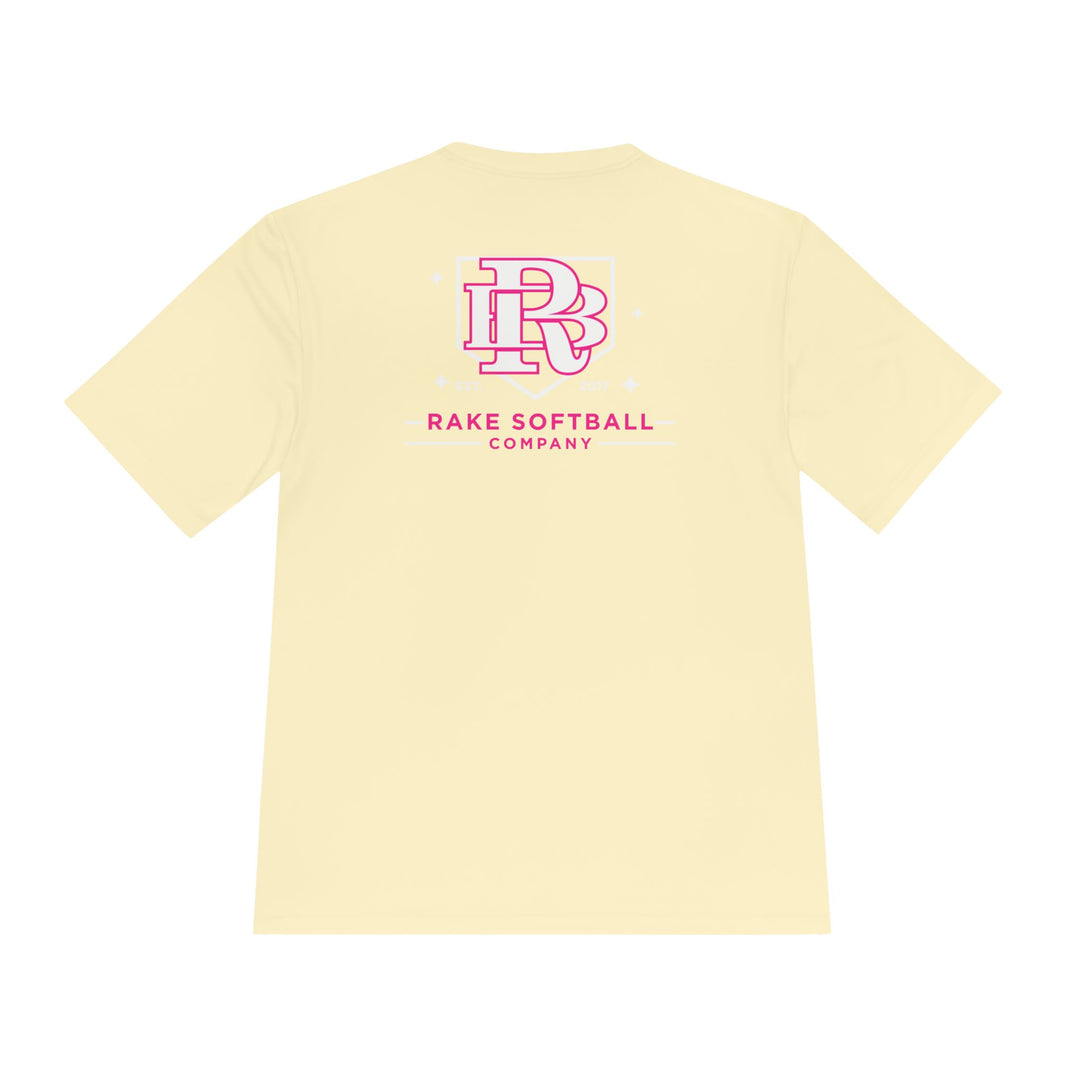 RB Homeplate Softball Dry Fit Tee - Rake Baseball Company - RAKE BASEBALL | BASEBALL T-SHIRT | BASEBALL CLOTHING | GOOD VIBES ONLY