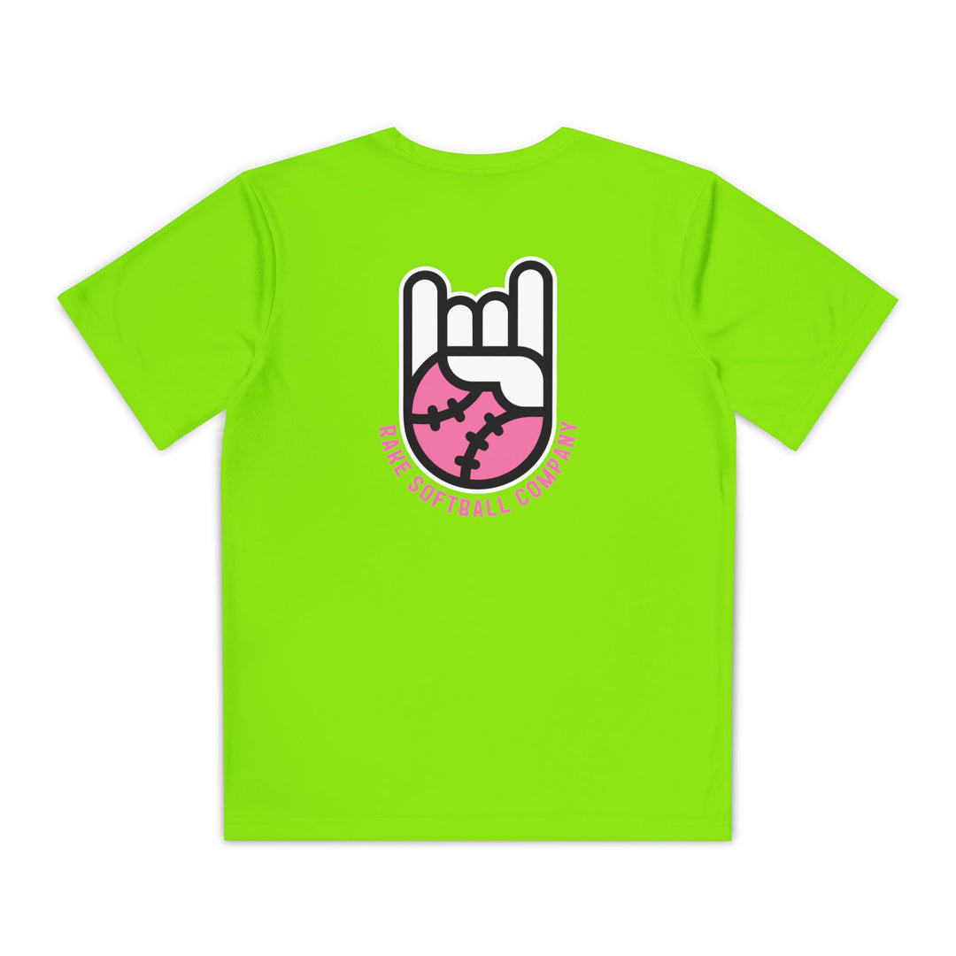 Kids Rake Softball Company Dry Fit Tee - Rake Baseball Company - RAKE BASEBALL | BASEBALL T-SHIRT | BASEBALL CLOTHING | GOOD VIBES ONLY