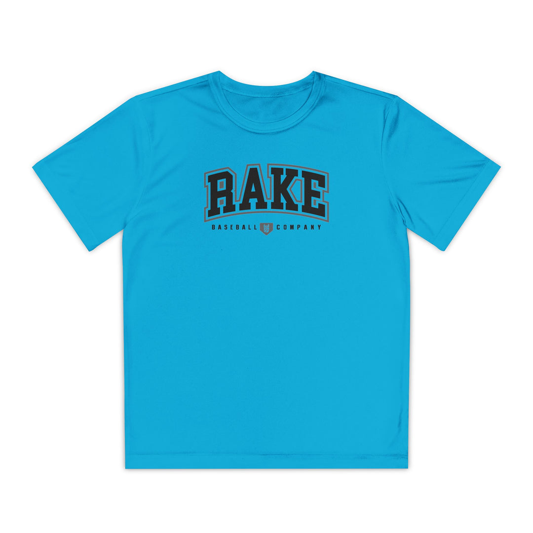 Kids Rake Collegiate Dry Fit Tee - Rake Baseball Company - RAKE BASEBALL | BASEBALL T-SHIRT | BASEBALL CLOTHING | GOOD VIBES ONLY