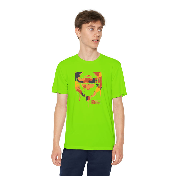 Kids Catcher's Drip Orange Camo Dry Fit Tee - Rake Baseball Company - RAKE BASEBALL | BASEBALL T-SHIRT | BASEBALL CLOTHING | GOOD VIBES ONLY