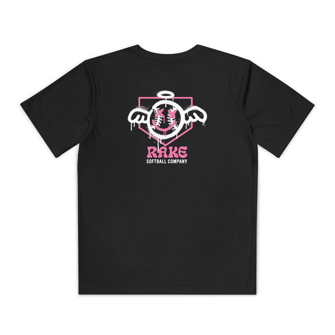 Kids She Angel Drip Softball Dry Fit Tee - Rake Baseball Company - RAKE BASEBALL | BASEBALL T-SHIRT | BASEBALL CLOTHING | GOOD VIBES ONLY