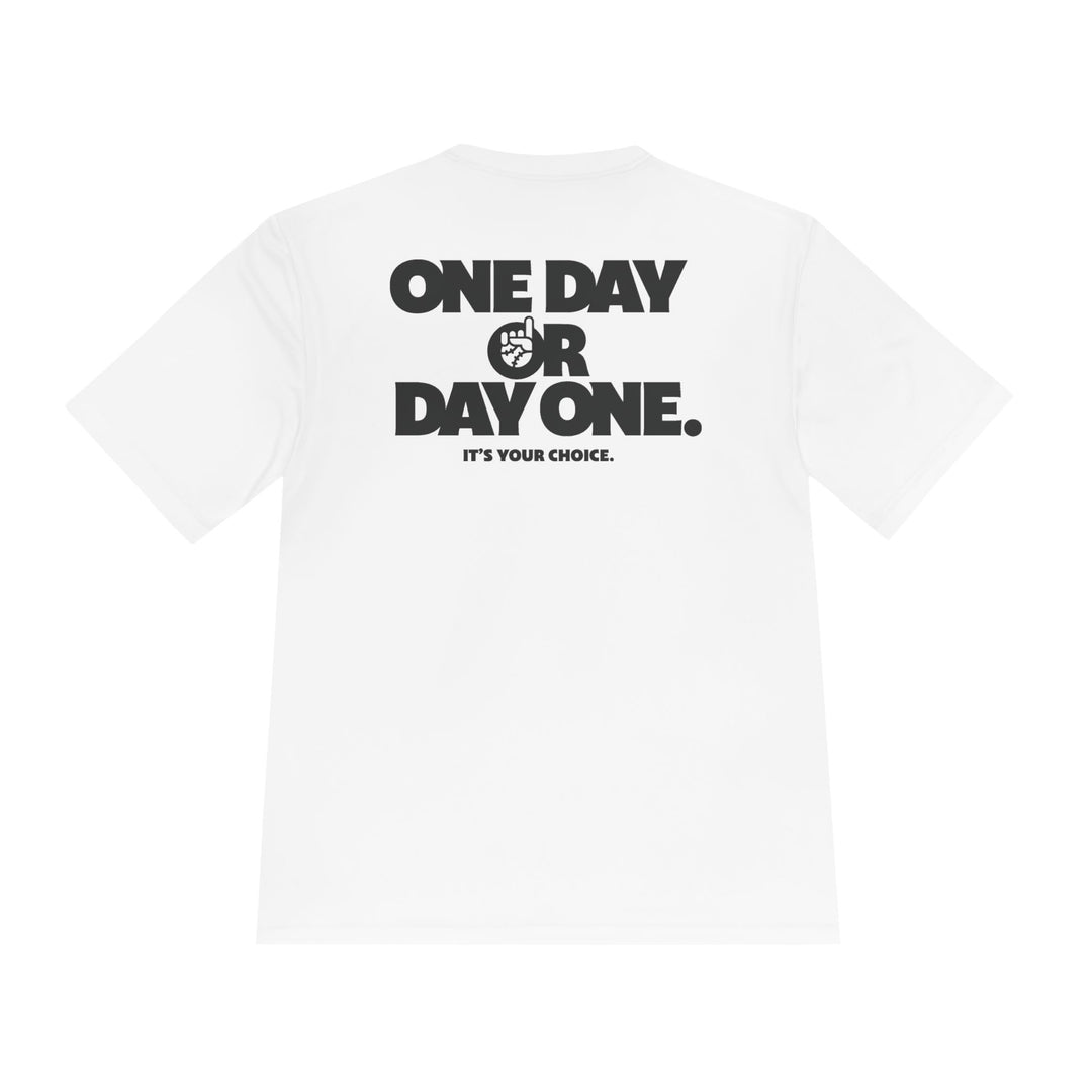 One Day or Day One Dry Fit Tee - Rake Baseball Company - RAKE BASEBALL | BASEBALL T-SHIRT | BASEBALL CLOTHING | GOOD VIBES ONLY