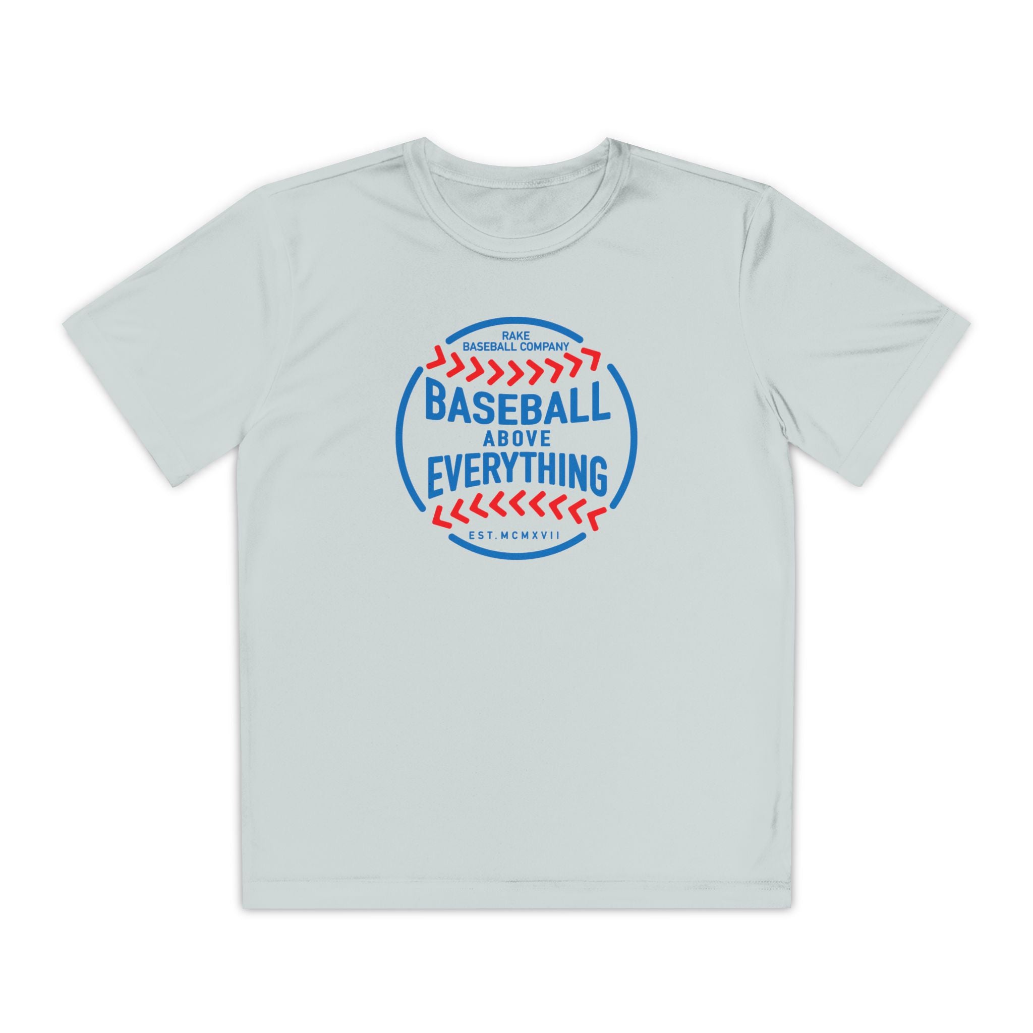 Kids Baseball Above Everything Dry Fit Tee - Rake Baseball Company - RAKE BASEBALL | BASEBALL T-SHIRT | BASEBALL CLOTHING | GOOD VIBES ONLY