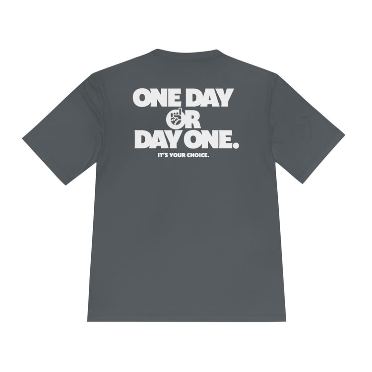One Day or Day One Dry Fit Tee - Rake Baseball Company - RAKE BASEBALL | BASEBALL T-SHIRT | BASEBALL CLOTHING | GOOD VIBES ONLY