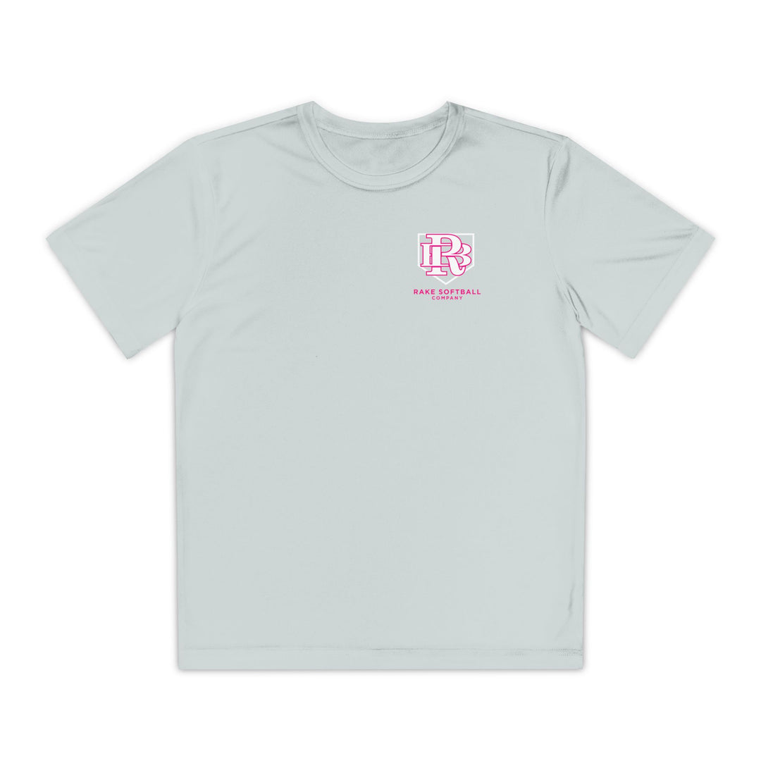 Kids RB Homeplate Softball Dry Fit Tee - Rake Baseball Company - RAKE BASEBALL | BASEBALL T-SHIRT | BASEBALL CLOTHING | GOOD VIBES ONLY