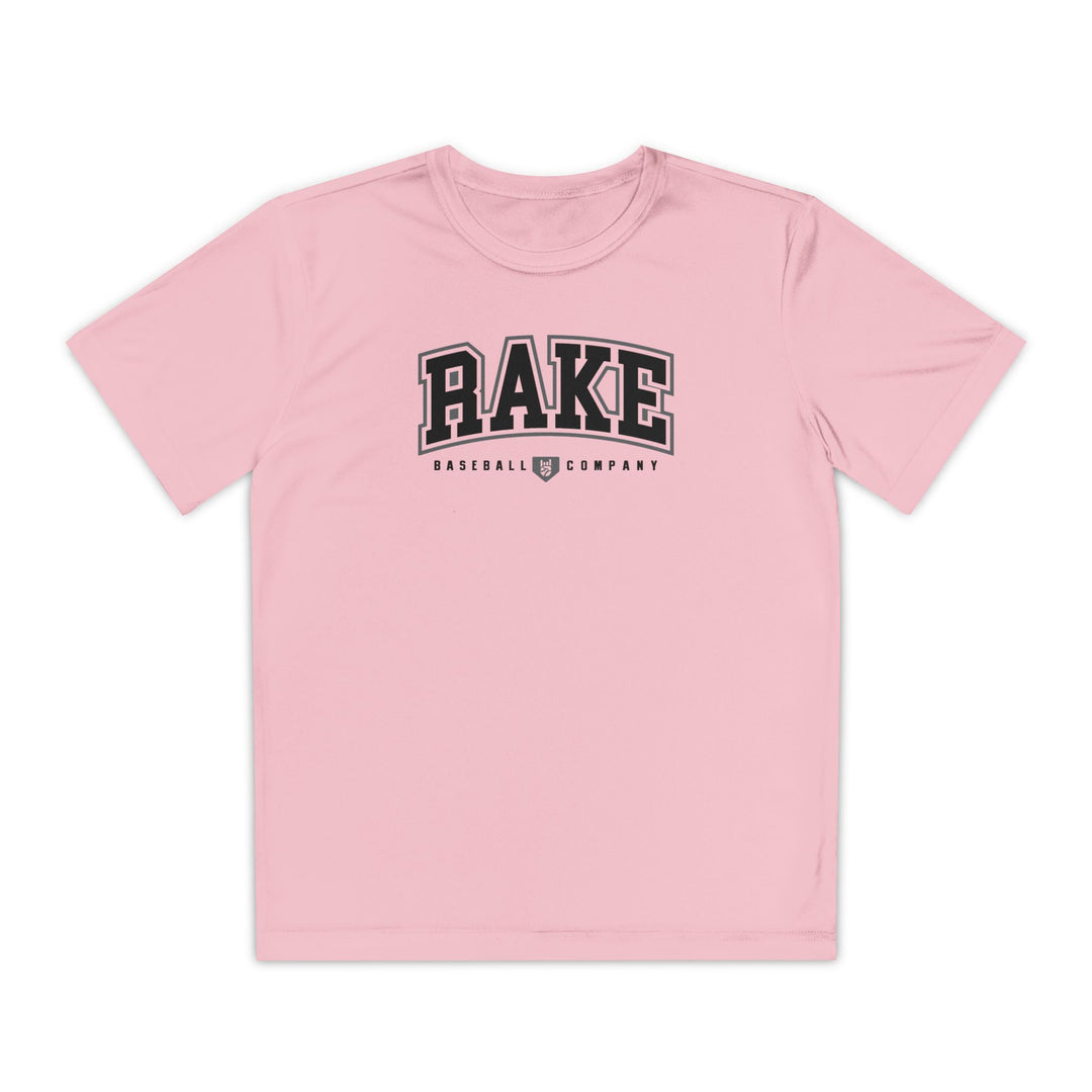 Kids Rake Collegiate Dry Fit Tee - Rake Baseball Company - RAKE BASEBALL | BASEBALL T-SHIRT | BASEBALL CLOTHING | GOOD VIBES ONLY