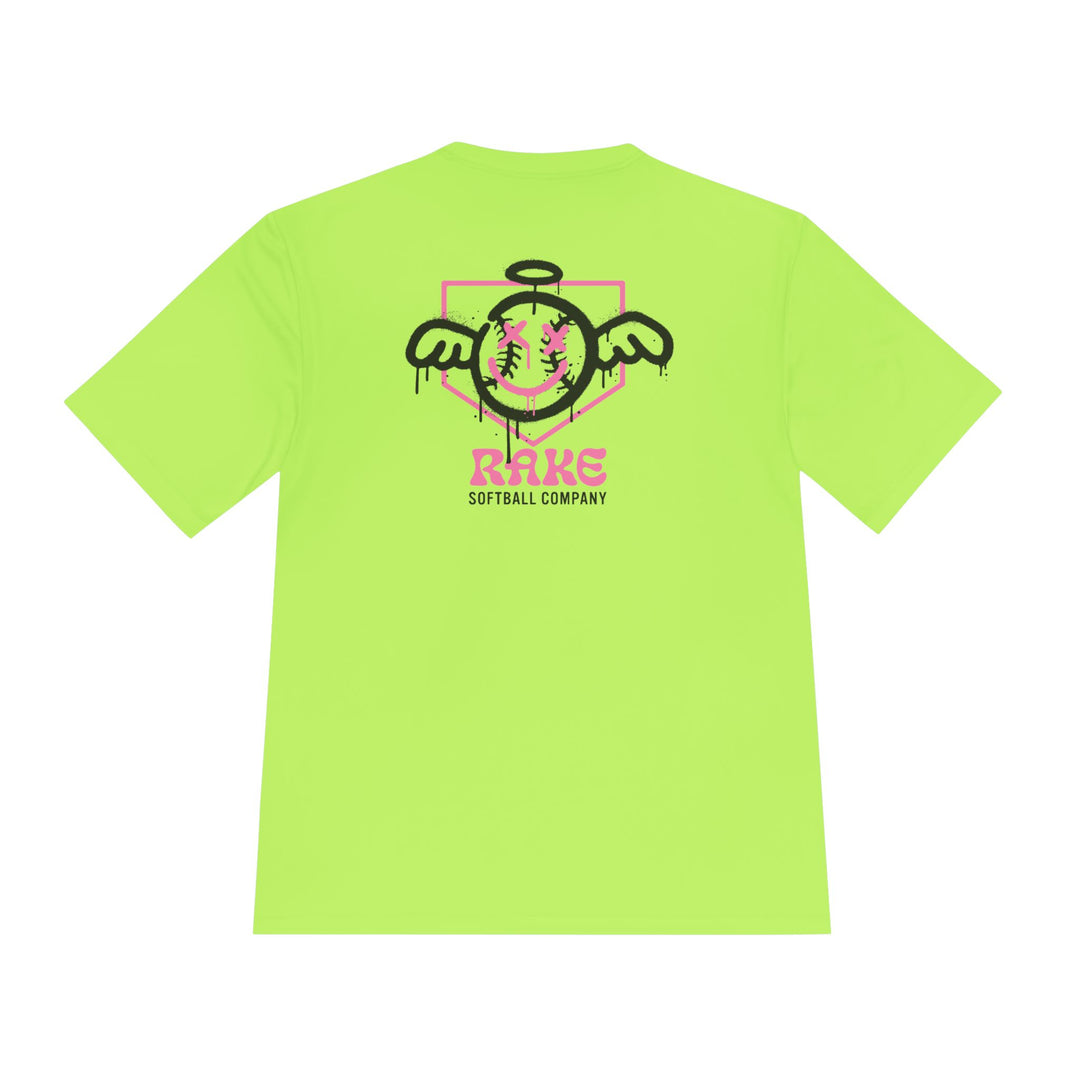 She Angel Drip Softball Dry Fit Tee - Rake Baseball Company - RAKE BASEBALL | BASEBALL T-SHIRT | BASEBALL CLOTHING | GOOD VIBES ONLY