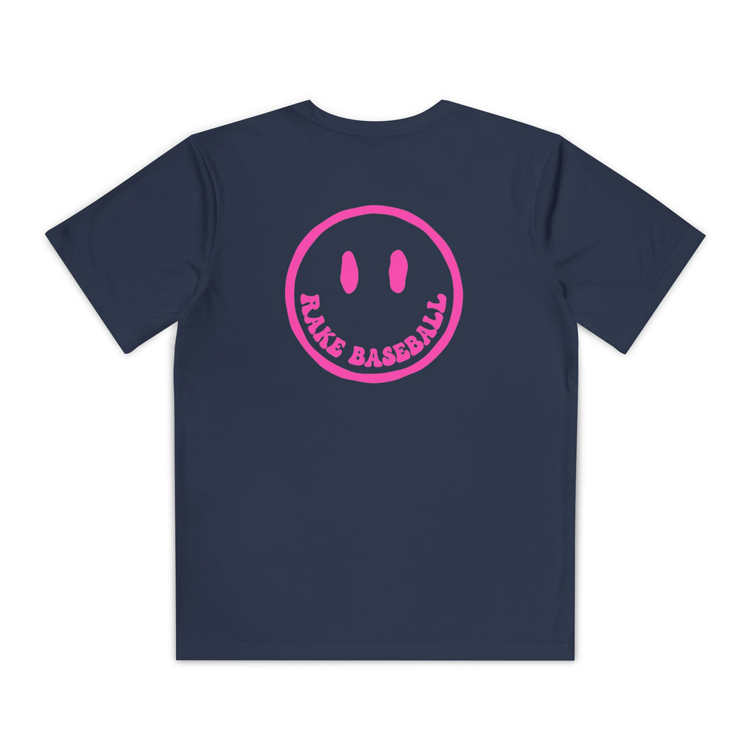 Kids Rake Smile Dry Fit Tee - Rake Baseball Company - RAKE BASEBALL | BASEBALL T-SHIRT | BASEBALL CLOTHING | GOOD VIBES ONLY