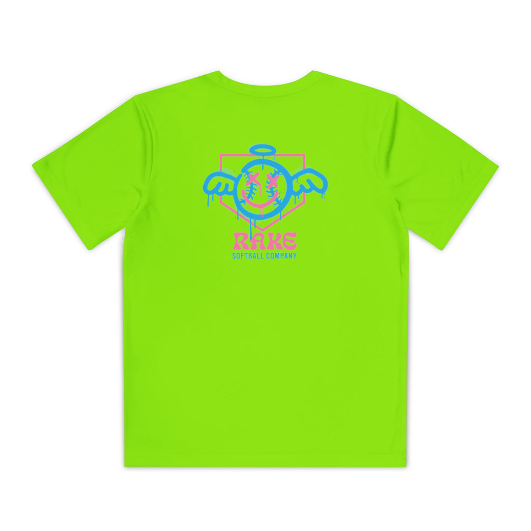 Kids She Angel Drip Softball Dry Fit Tee - Rake Baseball Company - RAKE BASEBALL | BASEBALL T-SHIRT | BASEBALL CLOTHING | GOOD VIBES ONLY