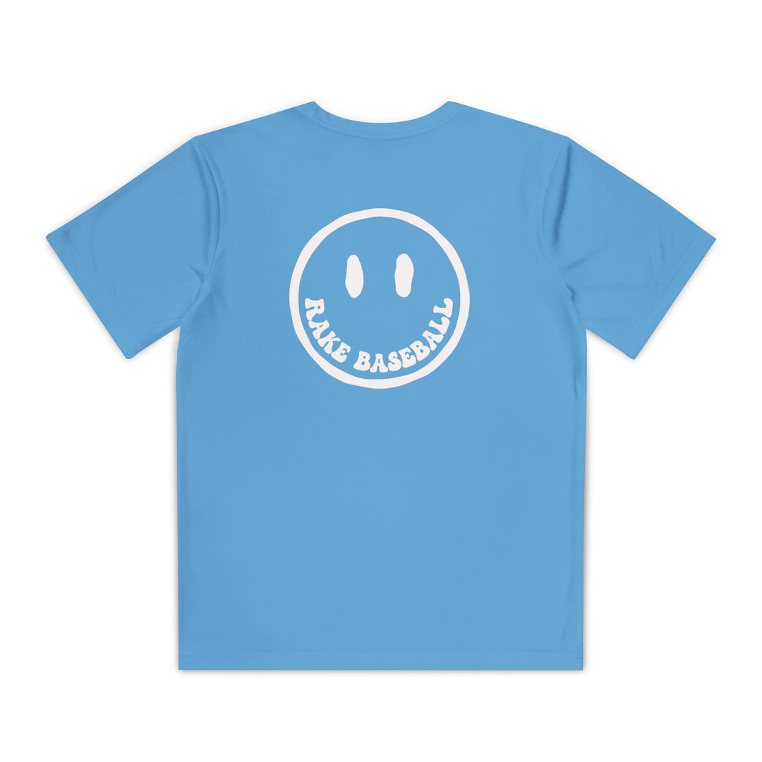 Kids Rake Smile Dry Fit Tee - Rake Baseball Company - RAKE BASEBALL | BASEBALL T-SHIRT | BASEBALL CLOTHING | GOOD VIBES ONLY