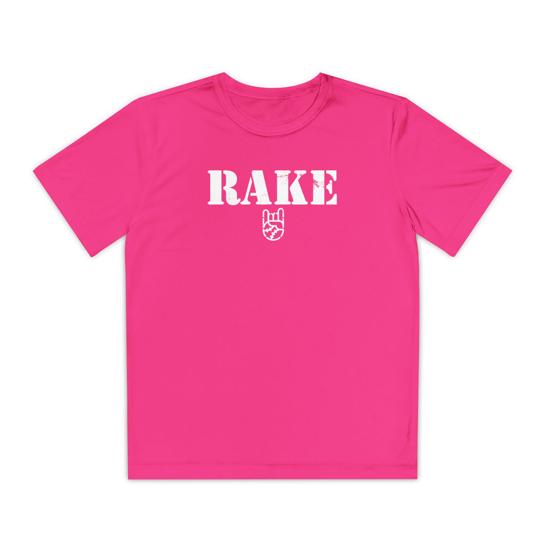 Kids Rake Stencil Dry Fit Tee - Rake Baseball Company - RAKE BASEBALL | BASEBALL T-SHIRT | BASEBALL CLOTHING | GOOD VIBES ONLY